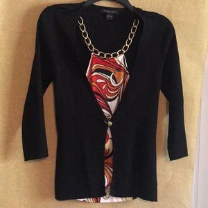 Black sweater with fun sleeveless insert